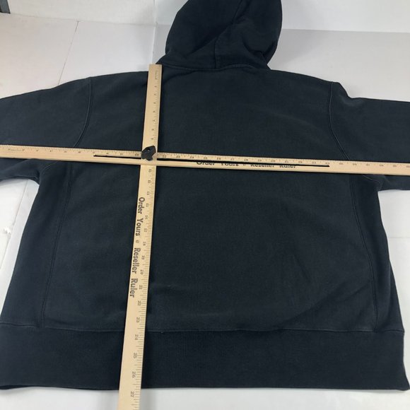 Y2K Champion Reverse Weave Sweatshirt Men's Large Black Faded Pullover Hoodie - Picture 11 of 13